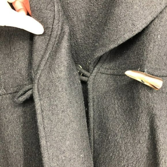 HATCH Maternity Black Wool blend Exaggerated Collar Toggle Cape Coat Med - Picture 7 of 15